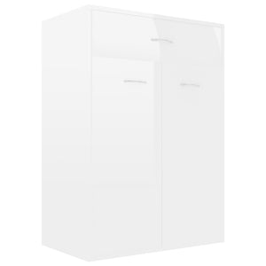 Scarpiera Bianco Lucido 60x35x84 cm in Legno Multistrato 801077
