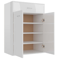 Scarpiera Bianco Lucido 60x35x84 cm in Legno Multistrato 801077
