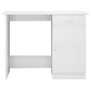 Scrivania Bianco Lucido 100x50x76 cm in Legno Multistrato 801086