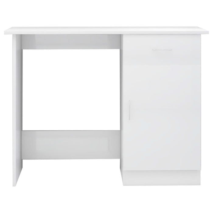 Scrivania Bianco Lucido 100x50x76 cm in Legno Multistrato 801086