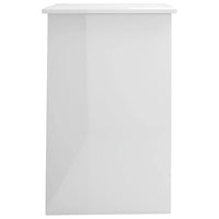 Scrivania Bianco Lucido 100x50x76 cm in Legno Multistrato 801086