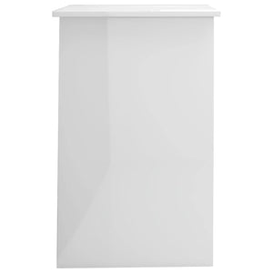 Scrivania Bianco Lucido 100x50x76 cm in Legno Multistrato 801086