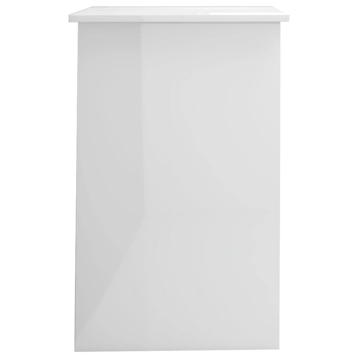 Scrivania Bianco Lucido 100x50x76 cm in Legno Multistrato 801086