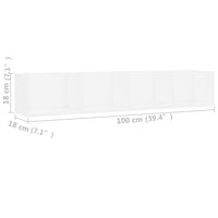 Scaffale Porta CD a Parete Bianco 100x18x18 cm in Truciolato cod mxl 47881