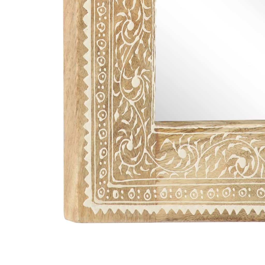 Specchio Dipinto a Mano 40x55 cm in Legno Massello di Mango 286156
