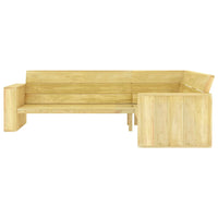 Panchina Angolare da Giardino 239cm in Legno di Pino Impregnato 49038