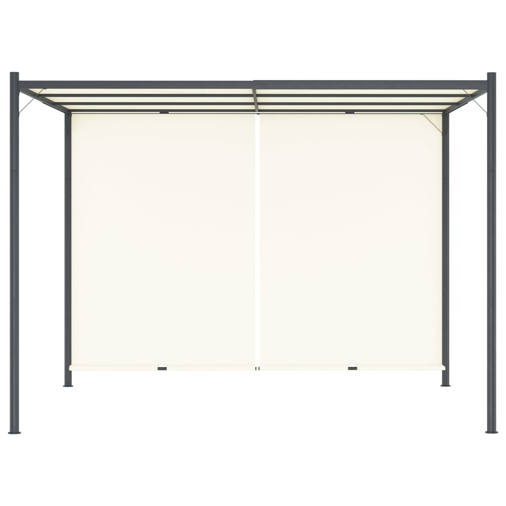 Pergola con Tetto Regolabile Bianco Crema 3x3 m in Acciaio 49323