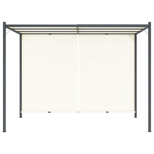 Pergola con Tetto Regolabile Bianco Crema 3x3 m in Acciaio 49323