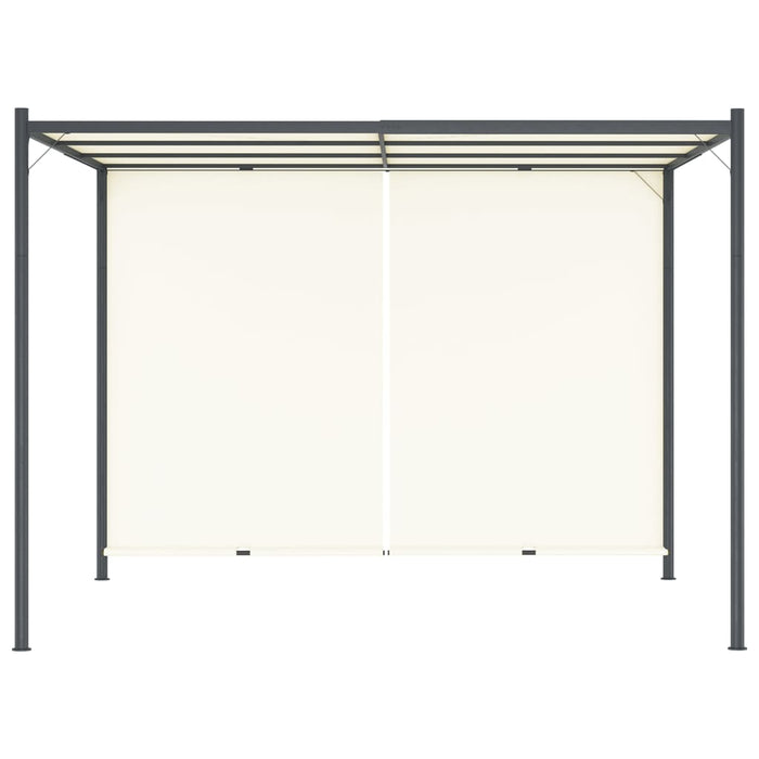 Pergola con Tetto Regolabile Bianco Crema 3x3 m in Acciaio 49323