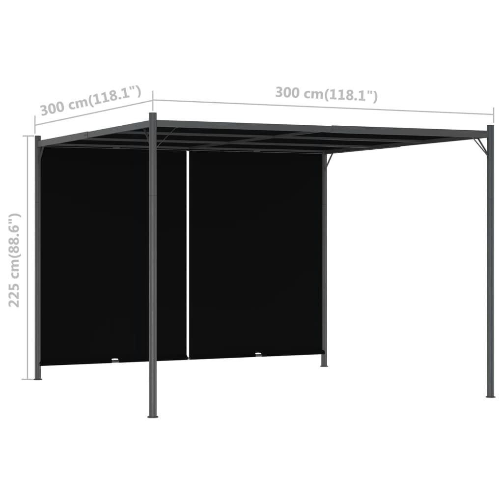 Pergola da Giardino con Tetto Retrattile 3x3 m Antracite cod mxl 63931