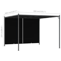 Pergola da Giardino con Tetto Retrattile 3x3 m Antracite cod mxl 63931
