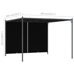 Pergola da Giardino con Tetto Retrattile 3x3 m Antracite 49324