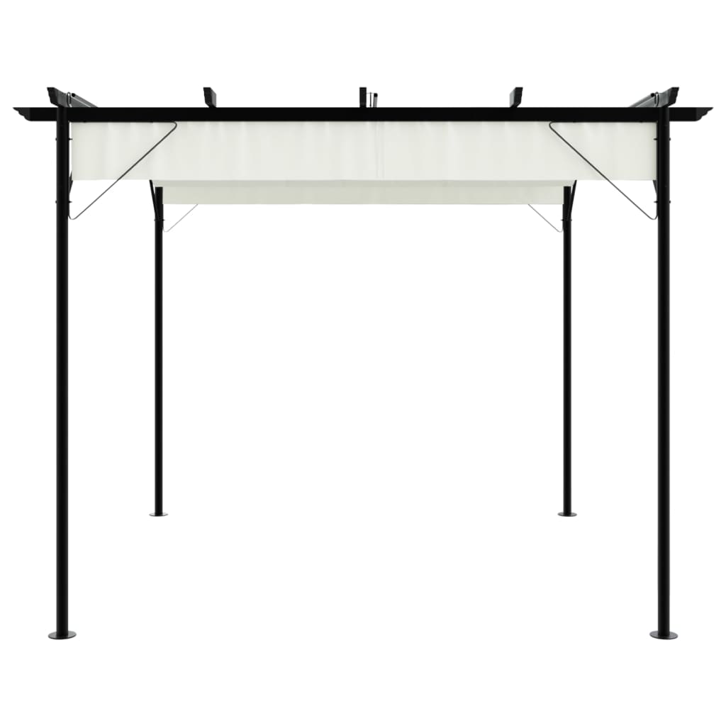 Pergola da Giardino Tetto Retrattile Bianco Crema 3x3 m Acciaio 49325