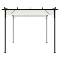Pergola da Giardino Tetto Retrattile Bianco Crema 3x3 m Acciaio 49325