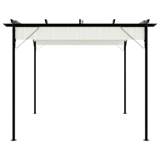 Pergola da Giardino Tetto Retrattile Bianco Crema 3x3 m Acciaio 49325