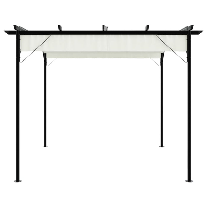 Pergola da Giardino Tetto Retrattile Bianco Crema 3x3 m Acciaio 49325