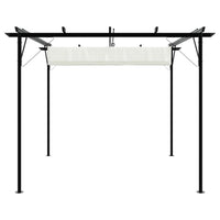 Pergola da Giardino Tetto Retrattile Bianco Crema 3x3 m Acciaio 49325