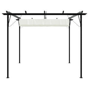 Pergola da Giardino Tetto Retrattile Bianco Crema 3x3 m Acciaio 49325