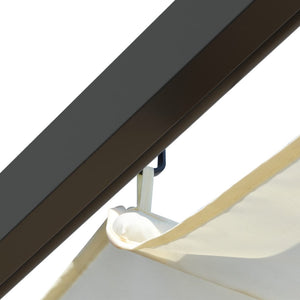 Pergola da Giardino Tetto Retrattile Bianco Crema 3x3 m Acciaio 49325