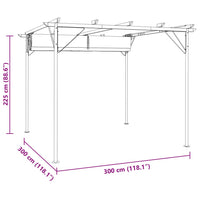 Pergola da Giardino Tetto Retrattile Bianco Crema 3x3 m Acciaio 49325