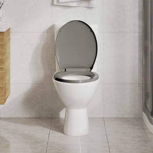 Tavoletta WC a Chiusura Ammortizzata Grigio Ovale 145816
