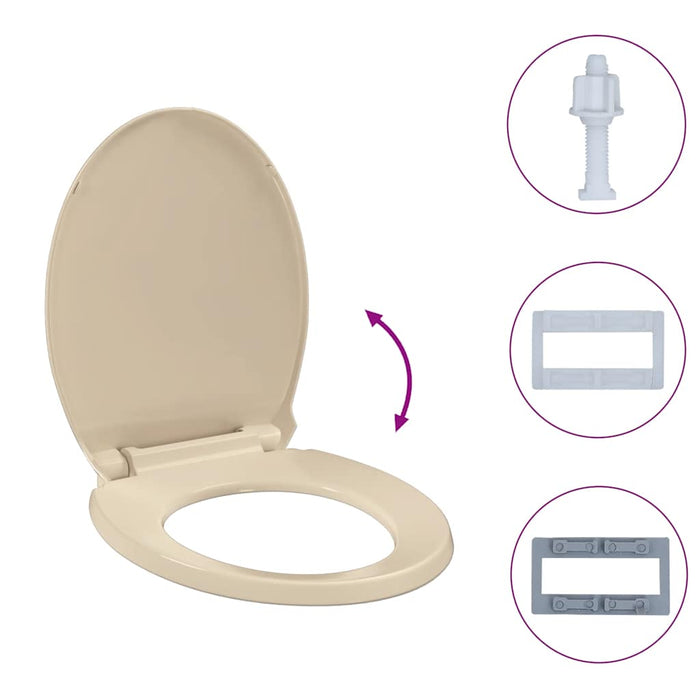 Tavoletta WC a Chiusura Ammortizzata Beige Ovale 145820