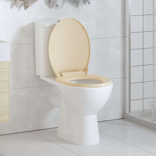 Copriwater Chiusura Ammortizzata e Sgancio Rapido Beige Ovale 145821