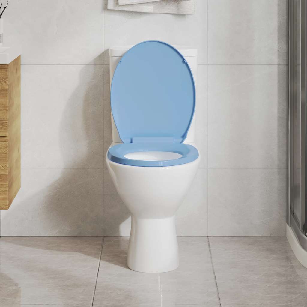 Tavoletta WC a Chiusura Ammortizzata Blu Ovale 145822