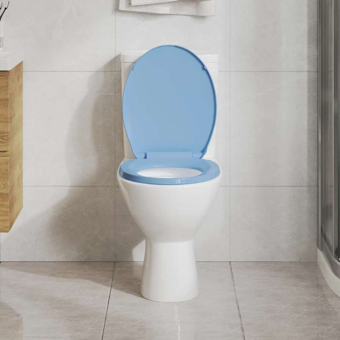 Tavoletta WC a Chiusura Ammortizzata Blu Ovale 145822