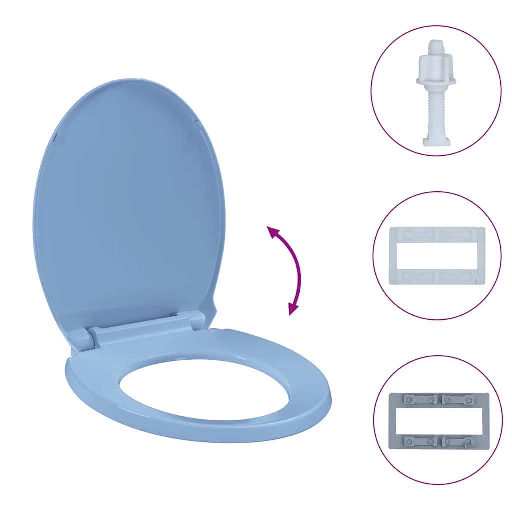 Tavoletta WC a Chiusura Ammortizzata Blu Ovale 145822