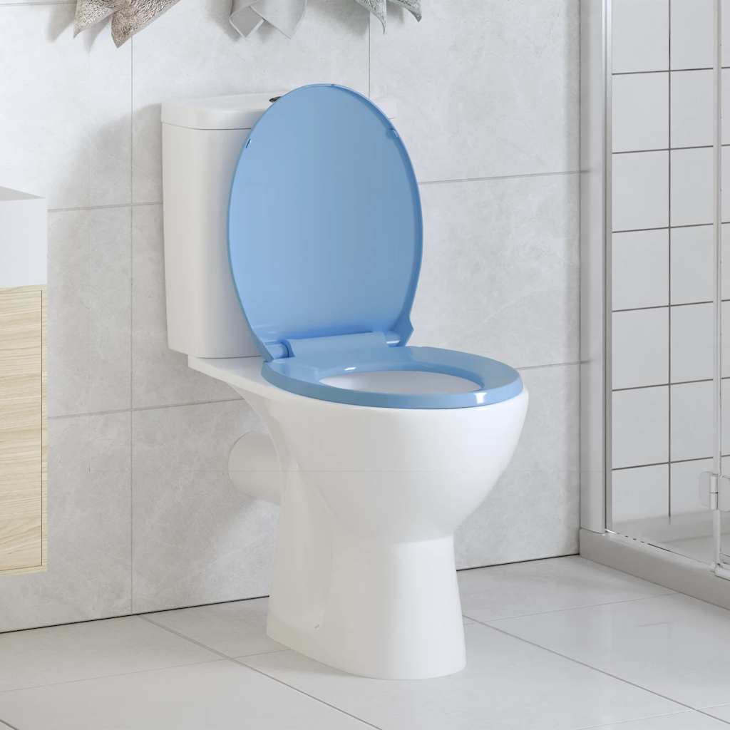 Tavoletta WC a Chiusura Ammortizzata Blu Ovale 145822