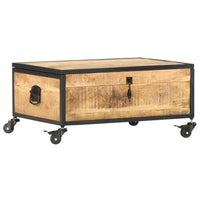 Tavolino da Salotto-Tavolino da soggiorno-Tavolo 70x50x33 cm in Legno Massello di Mango