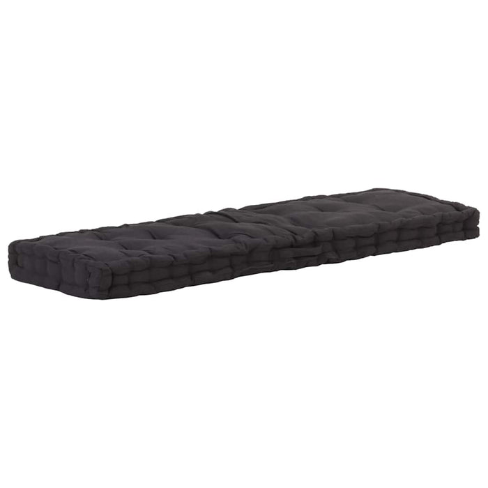Cuscino per Pallet e Pavimento in Cotone 120x40x7 cm Nero 48673