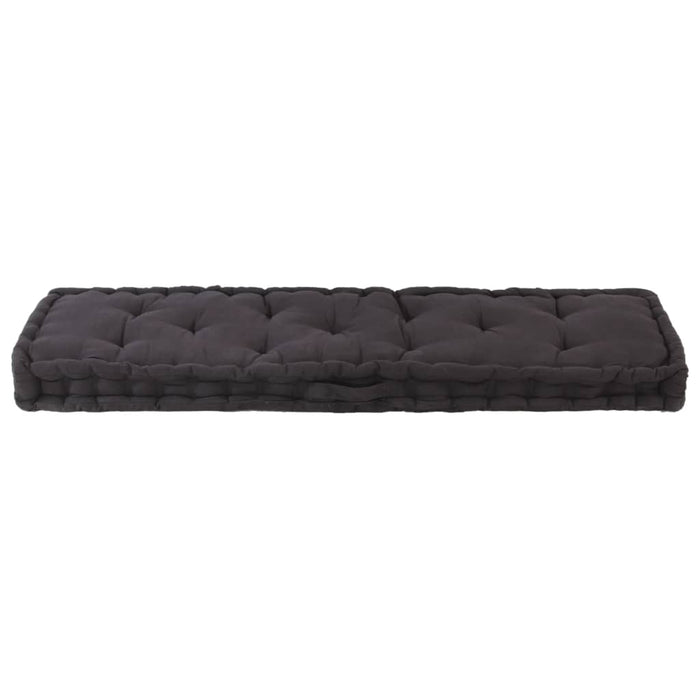 Cuscino per Pallet e Pavimento in Cotone 120x40x7 cm Nero 48673
