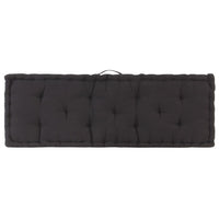 Cuscino per Pallet e Pavimento in Cotone 120x40x7 cm Nero cod mxl 43491