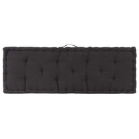 Cuscino per Pallet e Pavimento in Cotone 120x40x7 cm Nero 48673