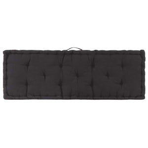 Cuscino per Pallet e Pavimento in Cotone 120x40x7 cm Nero 48673