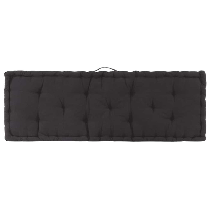Cuscino per Pallet e Pavimento in Cotone 120x40x7 cm Nero 48673