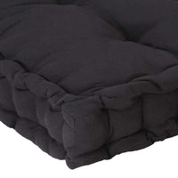 Cuscino per Pallet e Pavimento in Cotone 120x40x7 cm Nero 48673