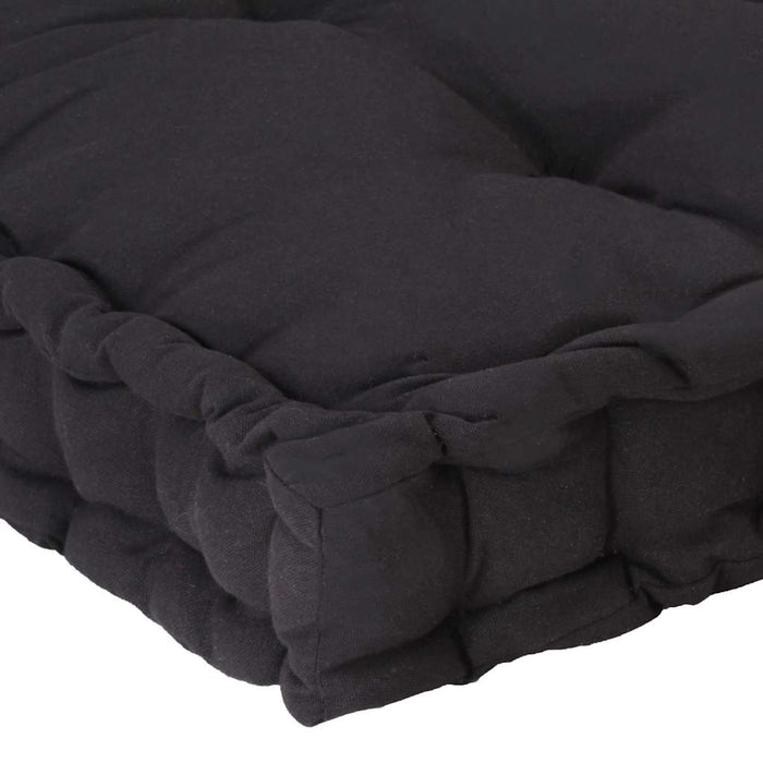 Cuscino per Pallet e Pavimento in Cotone 120x40x7 cm Nero 48673