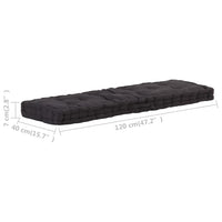 Cuscino per Pallet e Pavimento in Cotone 120x40x7 cm Nero 48673