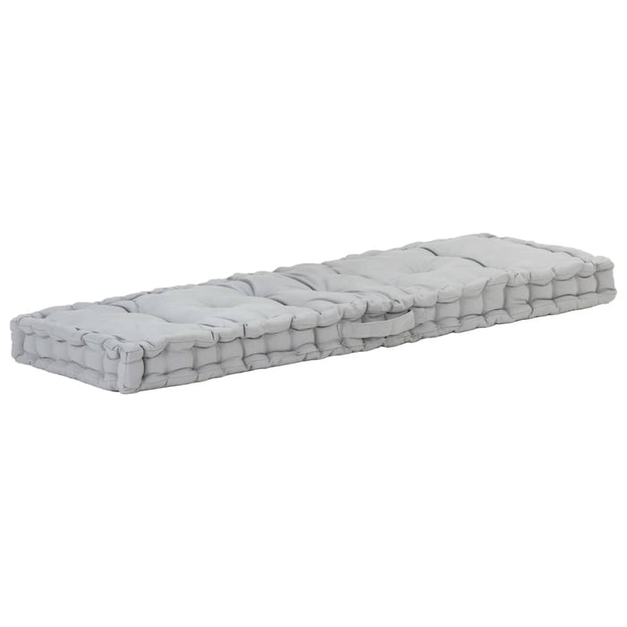 Cuscino per Pallet e Pavimento in Cotone 120x40x7 cm Grigio 48677