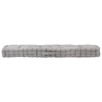 Cuscino per Pallet e Pavimento in Cotone 120x40x7 cm Grigio 48677