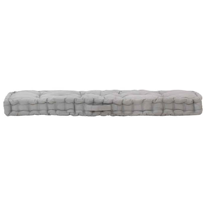 Cuscino per Pallet e Pavimento in Cotone 120x40x7 cm Grigio 48677