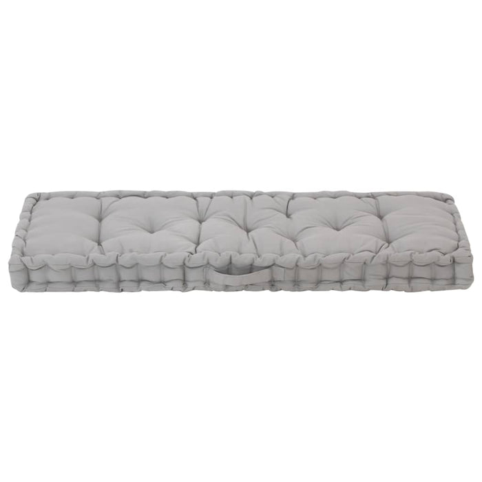 Cuscino per Pallet e Pavimento in Cotone 120x40x7 cm Grigio 48677