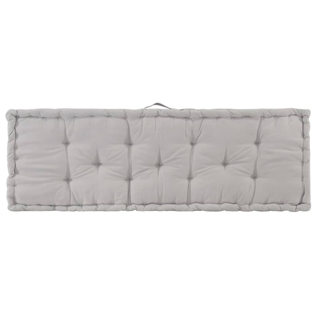 Cuscino per Pallet e Pavimento in Cotone 120x40x7 cm Grigio cod mxl 54226