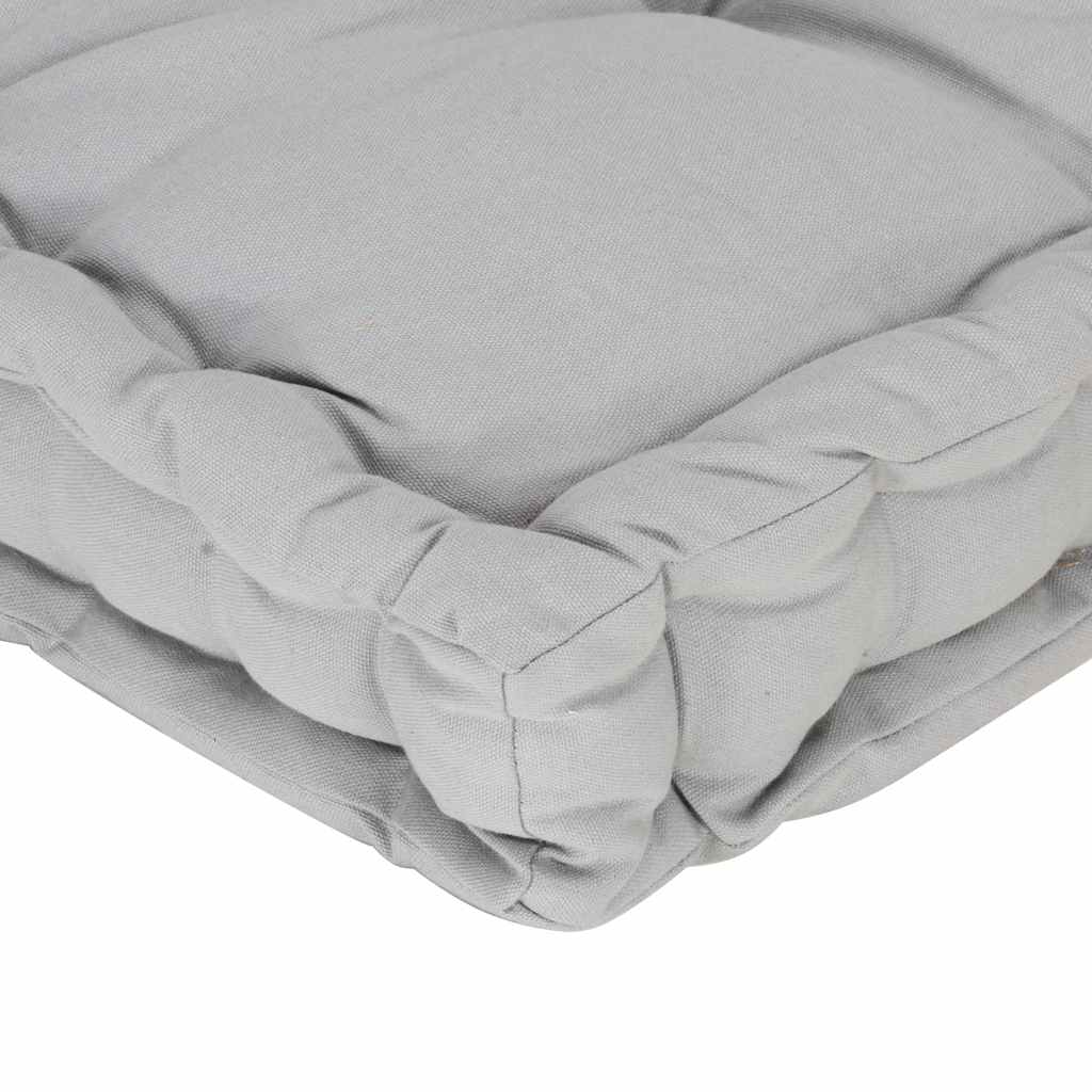Cuscino per Pallet e Pavimento in Cotone 120x40x7 cm Grigio 48677