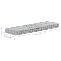 Cuscino per Pallet e Pavimento in Cotone 120x40x7 cm Grigio cod mxl 54226