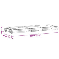 Cuscino per Pallet e Pavimento in Cotone 120x40x7 cm Grigio 48677