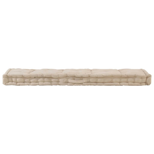 Cuscino per Pallet e Pavimento in Cotone 120x40x7 cm Beige cod mxl 74574